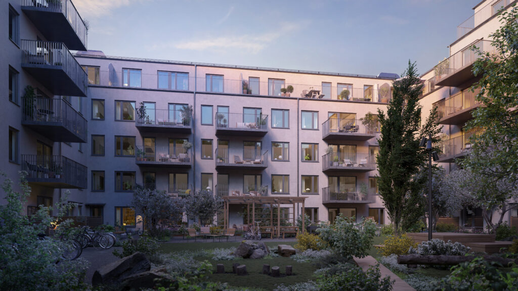 Innergård Brf Äventyret i Järvastaden